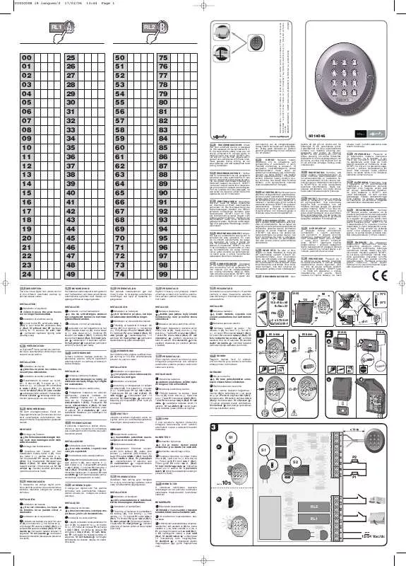 Mode d'emploi SOMFY CODETASTER 5014046