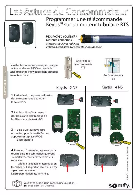 Mode d'emploi SOMFY KEYTIS RTS