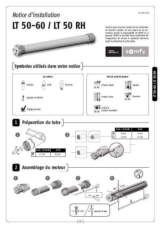 Mode d'emploi SOMFY LT 50 RH