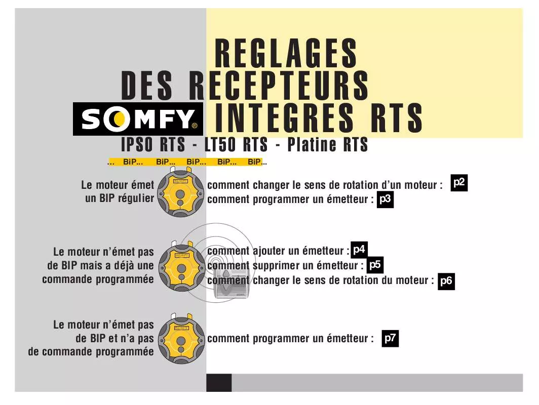 Mode d'emploi SOMFY LT50 RTS