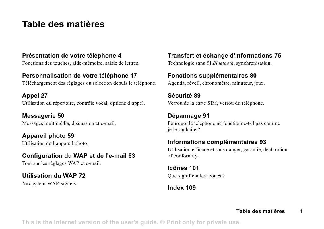 Mode d'emploi SONY ERICSSON T610