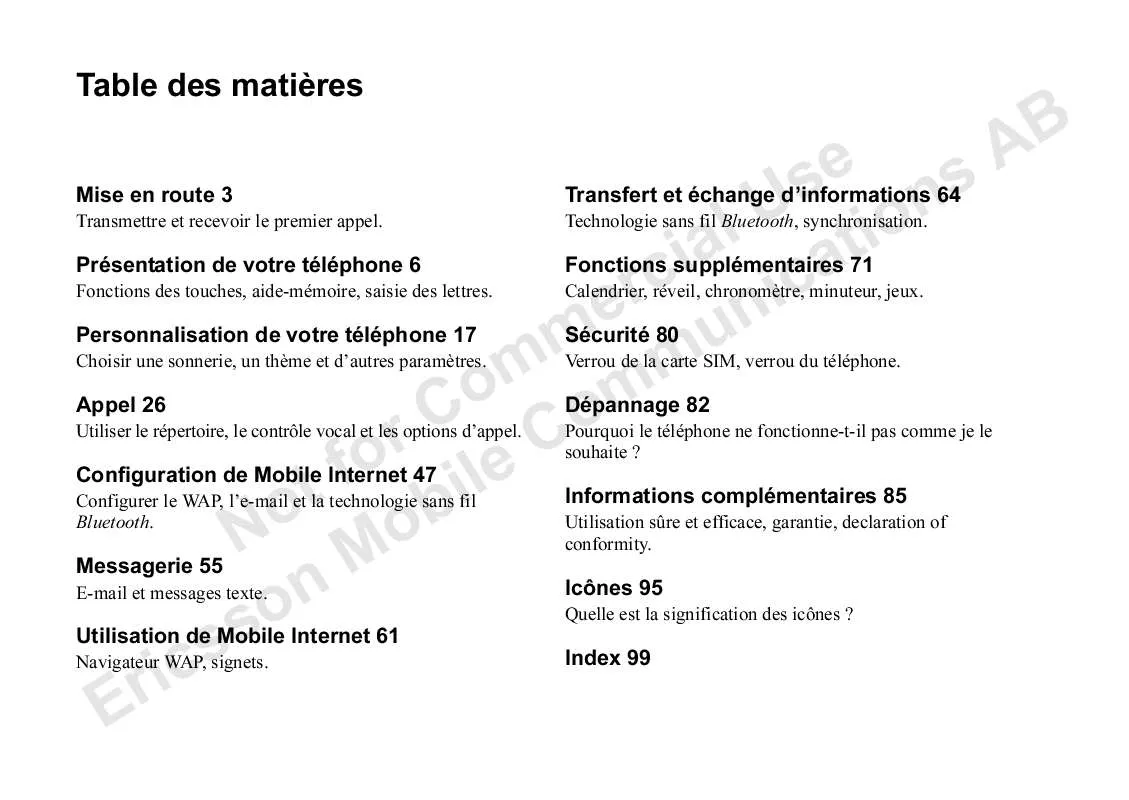 Mode d'emploi SONY ERICSSON T68