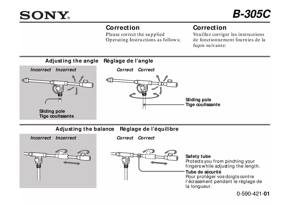 Mode d'emploi SONY B-305C