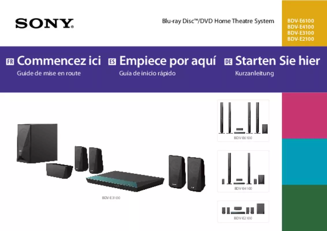 Mode d'emploi SONY BDV-E3100