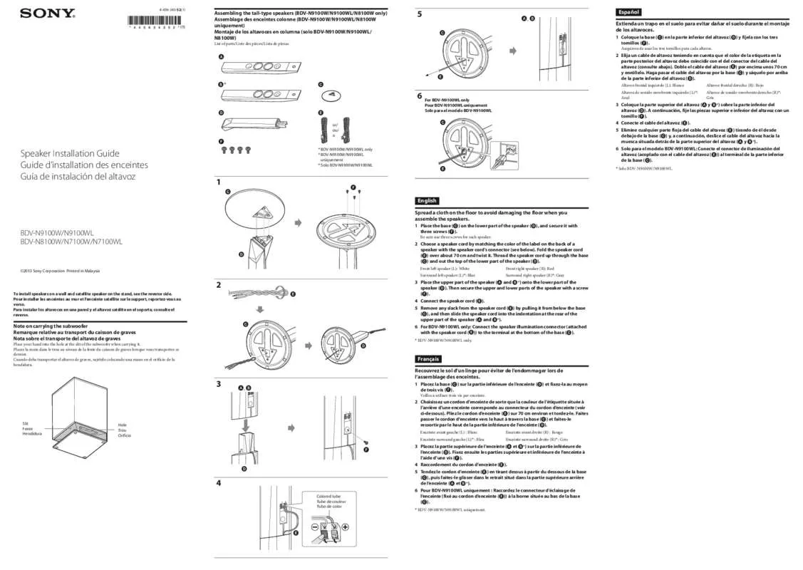 Mode d'emploi SONY BDV-N7100WL