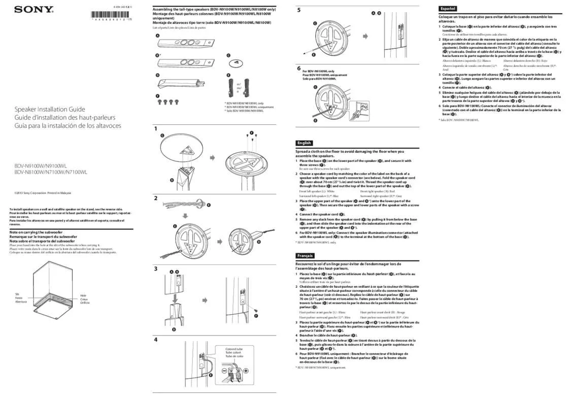 Mode d'emploi SONY BDV-N8100W