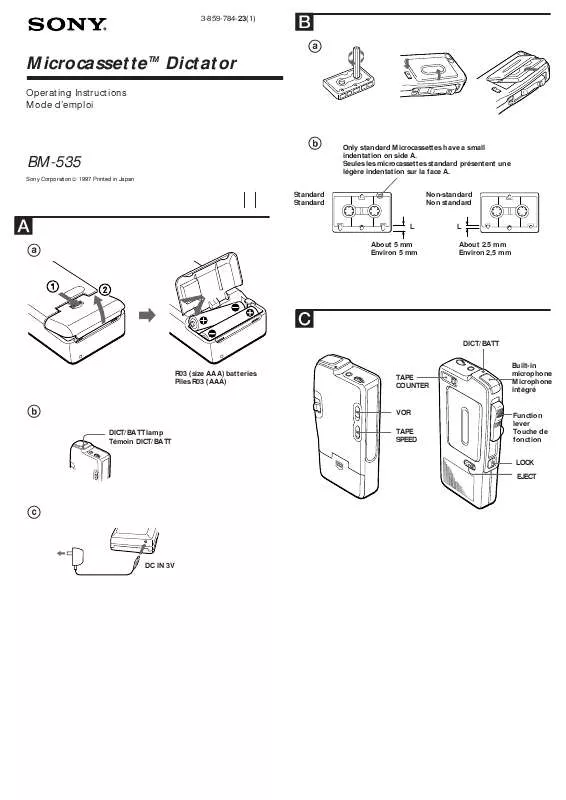 Mode d'emploi SONY BM-535