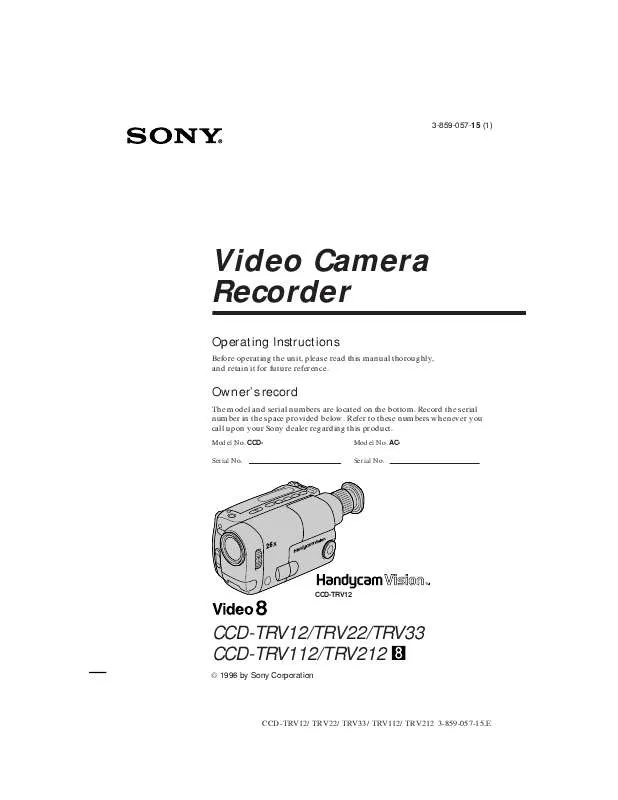 Mode d'emploi SONY CCD-TRV112