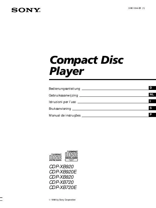 Mode d'emploi SONY CDP-720