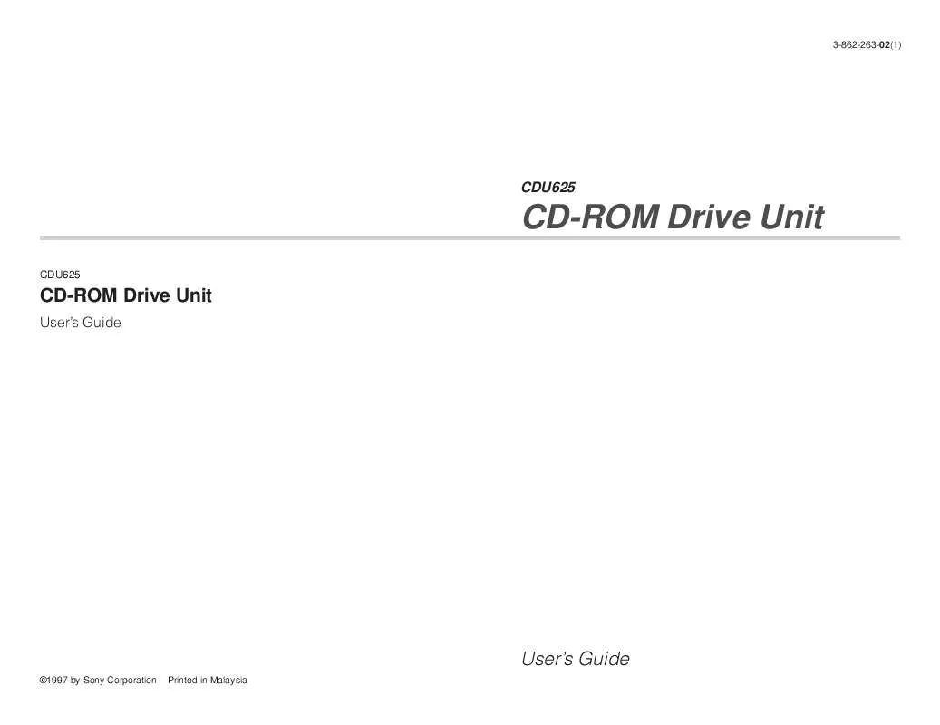 Mode d'emploi SONY CD-U625