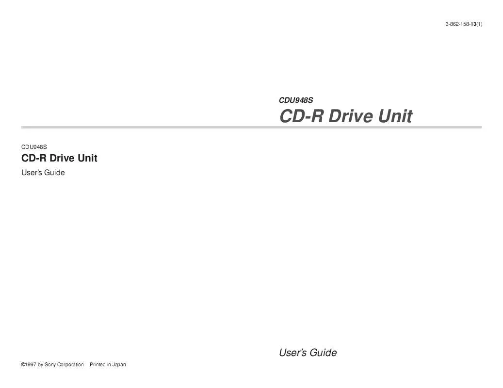 Mode d'emploi SONY CDU948S-1