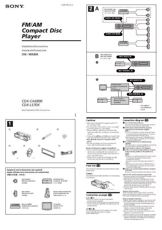 Mode d'emploi SONY CDX-CA690X