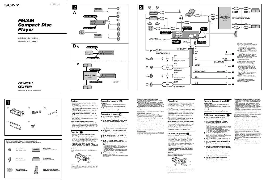 Mode d'emploi SONY CDX-F5510