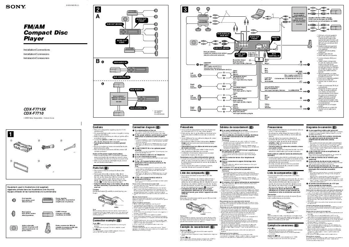 Mode d'emploi SONY CDX-F7715X