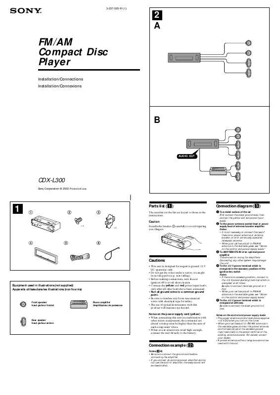 Mode d'emploi SONY CDX-L300