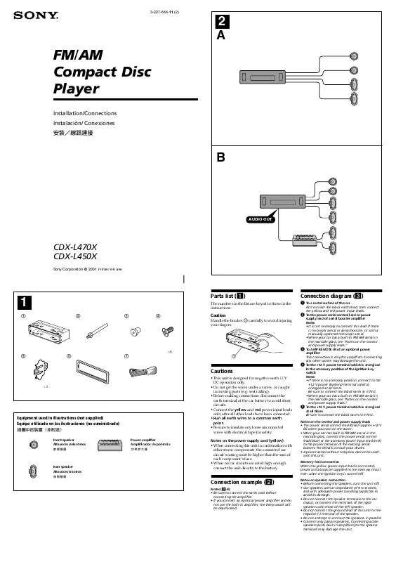 Mode d'emploi SONY CDX-L450X