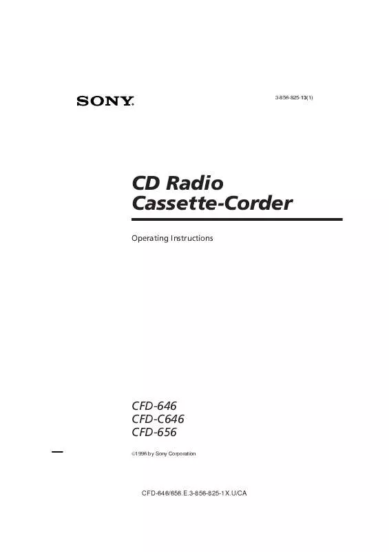 Mode d'emploi SONY CFD-656