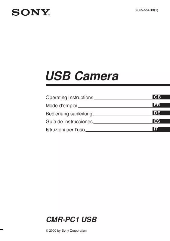 Mode d'emploi SONY CMR-PC1 USB