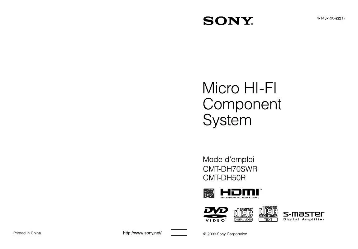 Mode d'emploi SONY CMT-DH50R