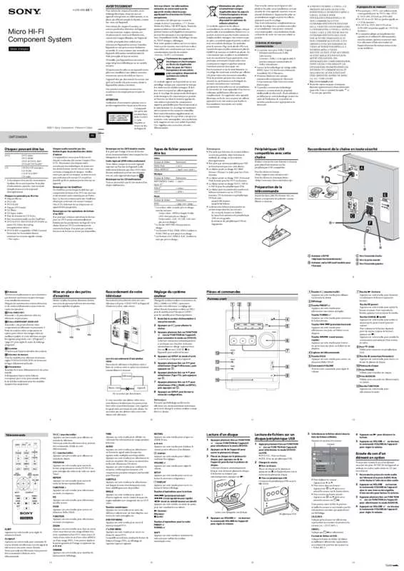 Mode d'emploi SONY CMT-DX400A