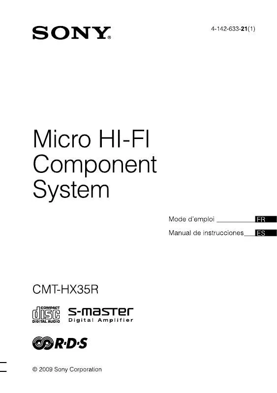 Mode d'emploi SONY CMT-HX35R