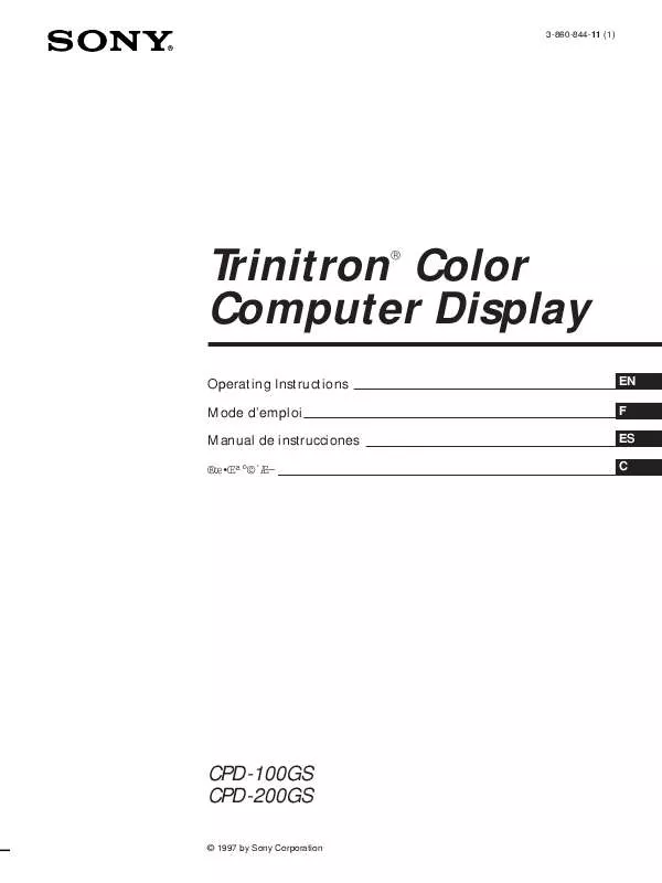 Mode d'emploi SONY CPD-100GS