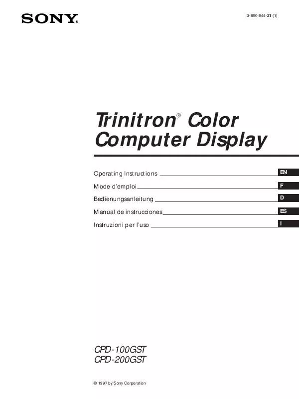 Mode d'emploi SONY CPD-100GST