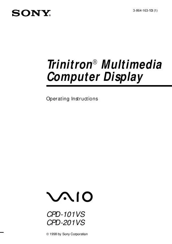 Mode d'emploi SONY CPD-101VS