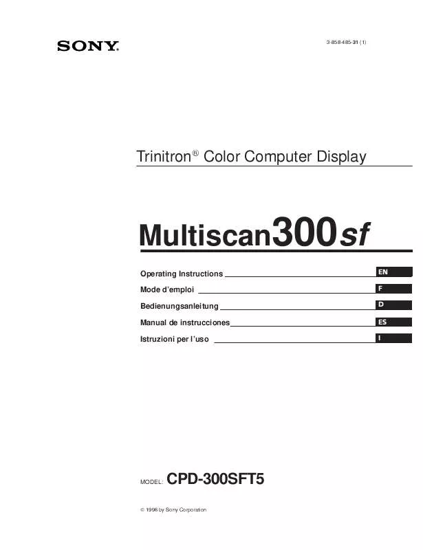 Mode d'emploi SONY CPD-300SFT5