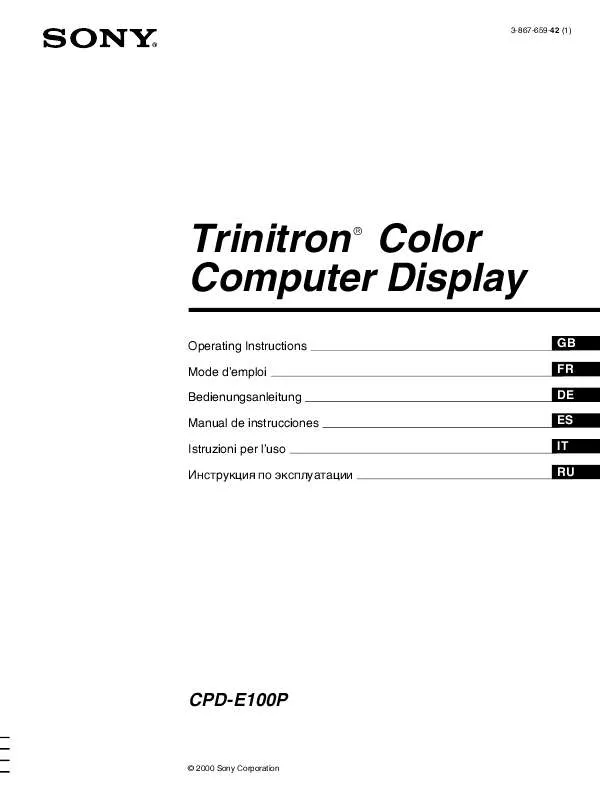 Mode d'emploi SONY CPD-E100P