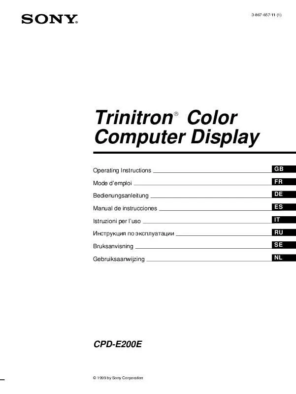 Mode d'emploi SONY CPD-E200E