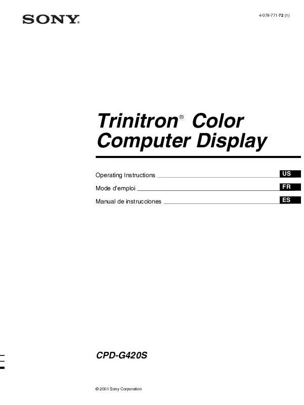 Mode d'emploi SONY CPD-G420S