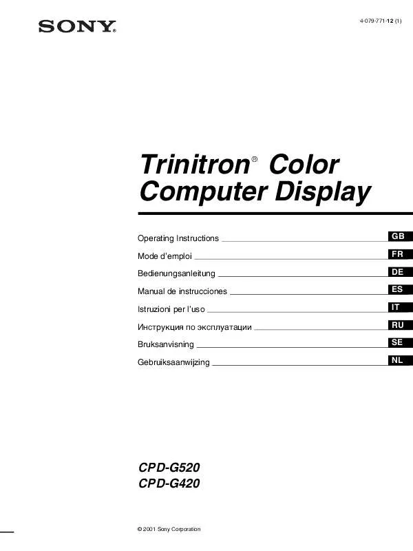 Mode d'emploi SONY CPD-G520