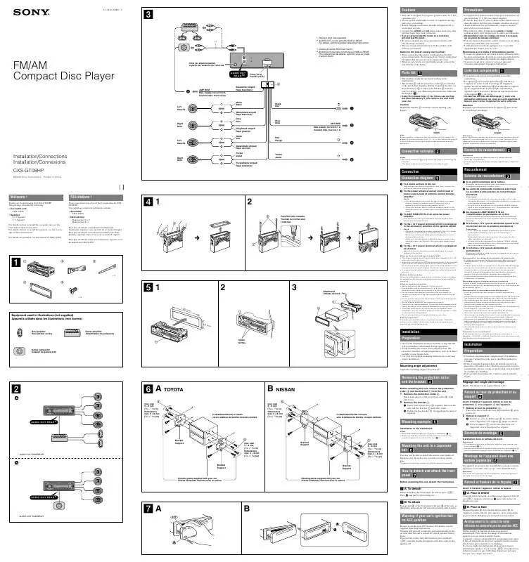 Mode d'emploi SONY CXS-GT08HP