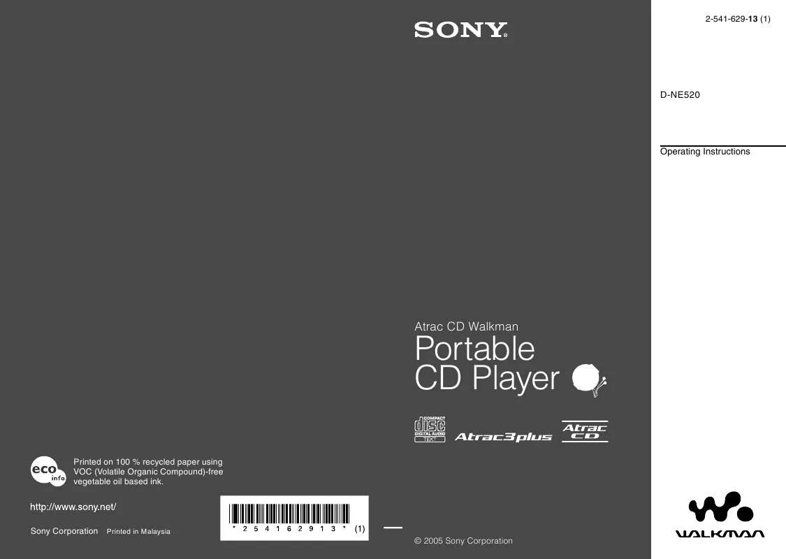 Mode d'emploi SONY D-NE520