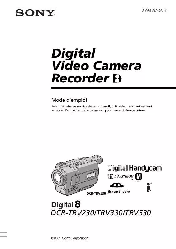 Mode d'emploi SONY DCR-TRV230