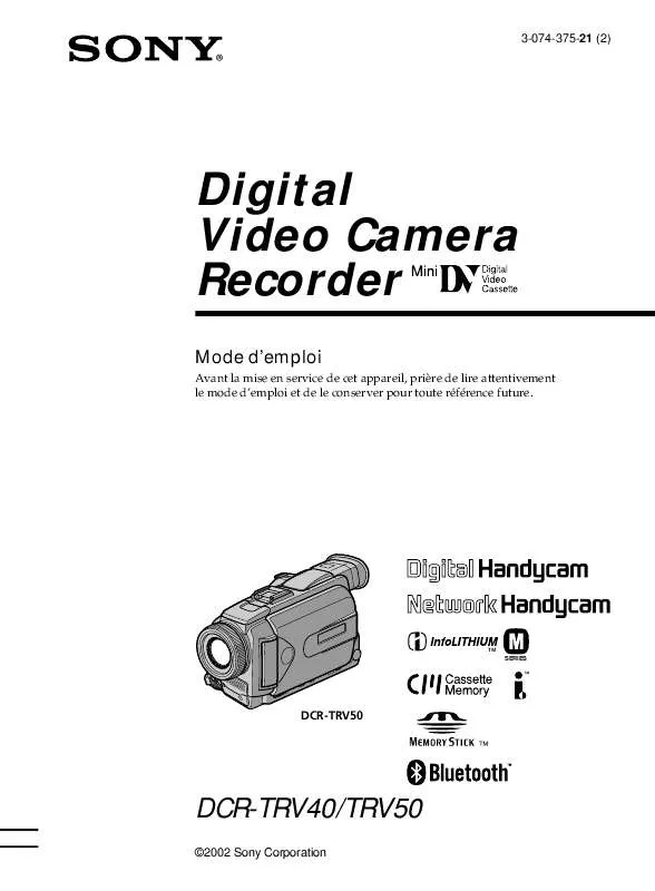 Mode d'emploi SONY DCR-TRV40