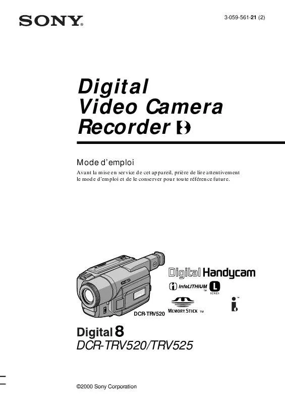 Mode d'emploi SONY DCR-TRV525