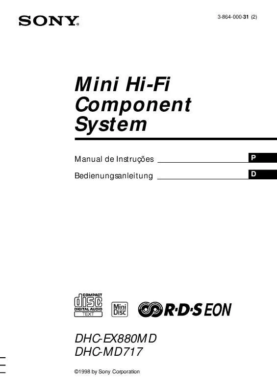 Mode d'emploi SONY DHC-EX880MD