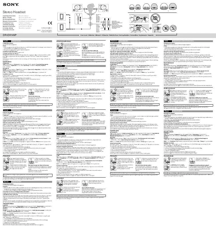 Mode d'emploi SONY DR-EX14VP