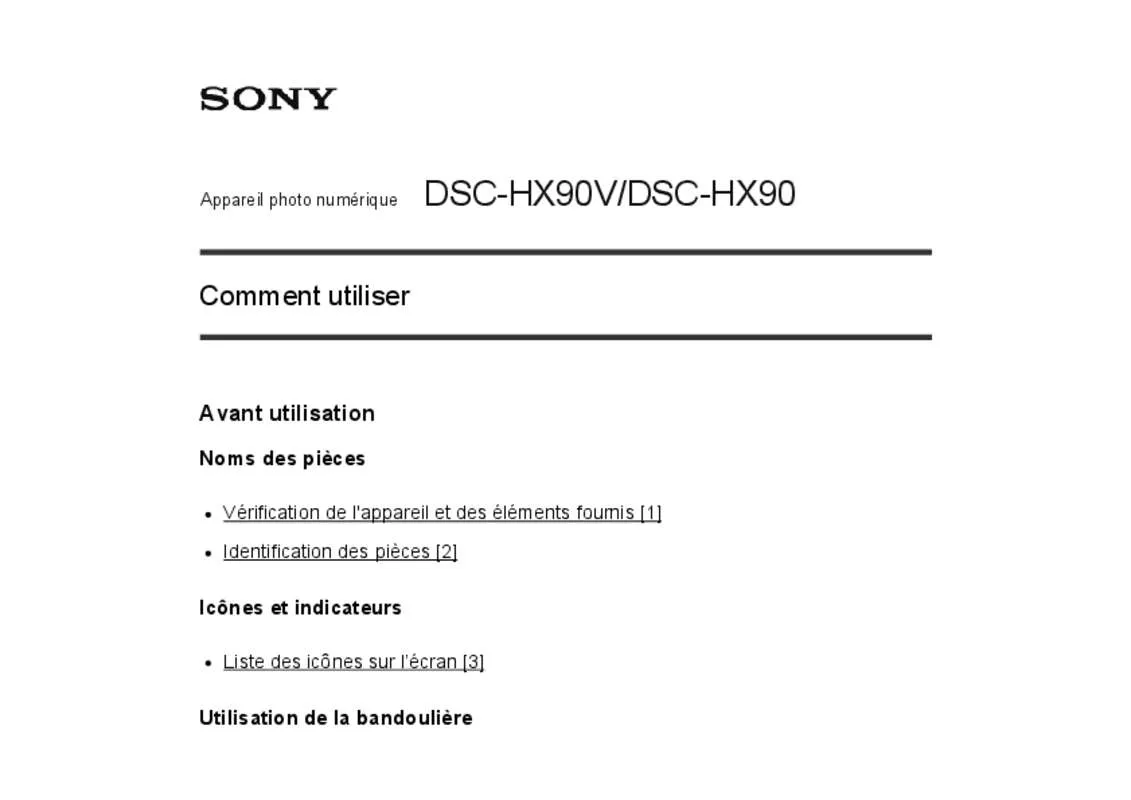 Mode d'emploi SONY DSC-HX90V