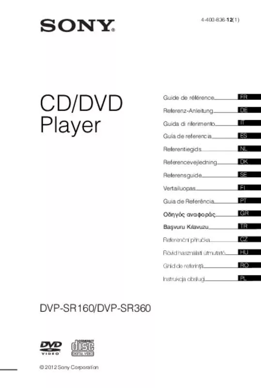 Mode d'emploi SONY DVPSR760HB