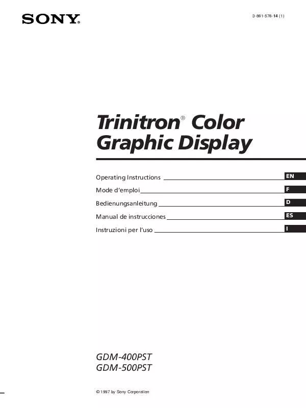 Mode d'emploi SONY GDM-500PST