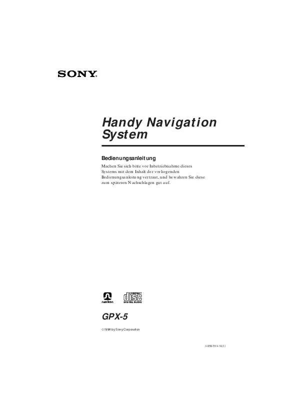 Mode d'emploi SONY GPX-5