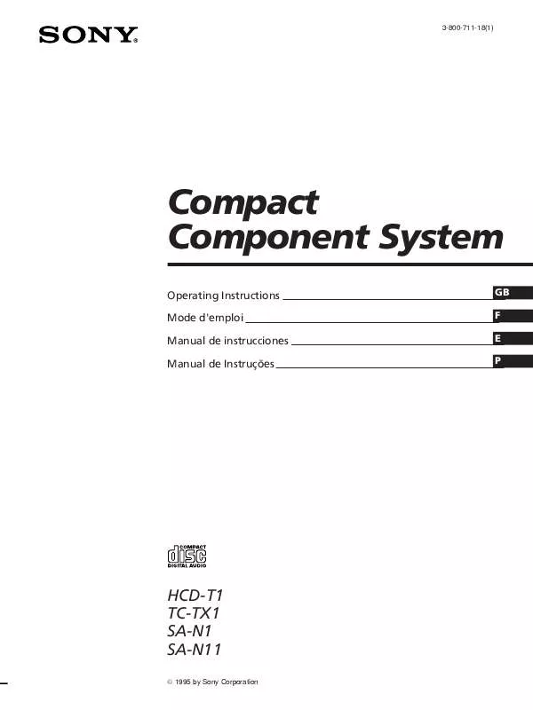 Mode d'emploi SONY HCD-T1