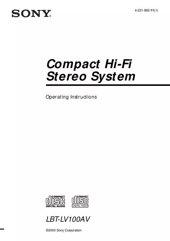 Mode d'emploi SONY HCR-LV100AV