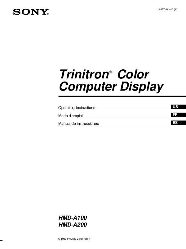 Mode d'emploi SONY HMD-A200