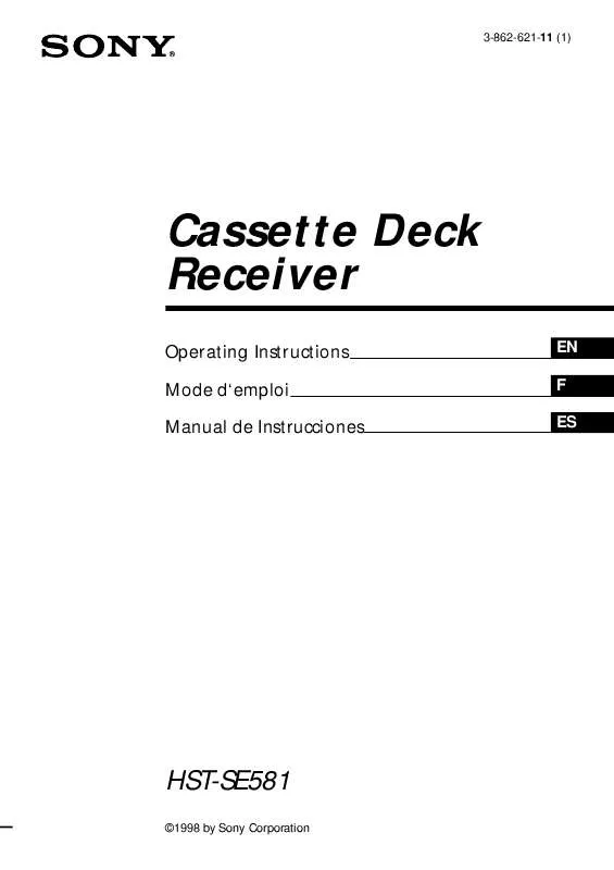 Mode d'emploi SONY HST-SE581