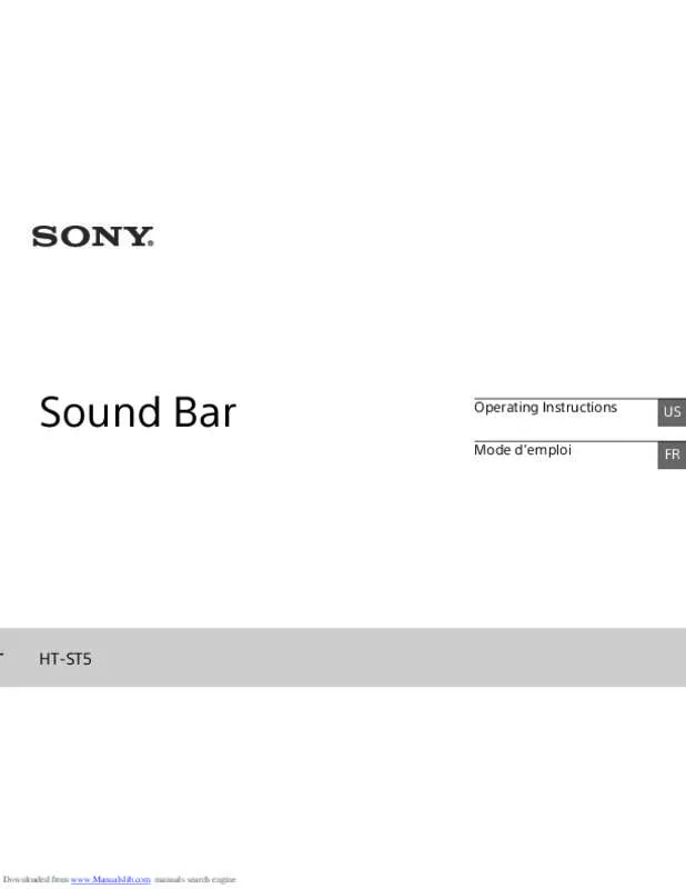 Mode d'emploi SONY HT-ST5000