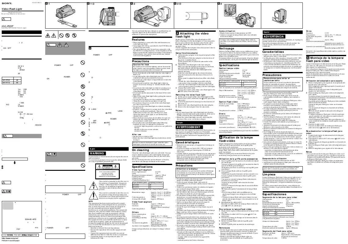 Mode d'emploi SONY HVL-F5DF